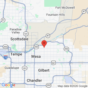 Map to Restoration Dental  office in Mesa, AZ
