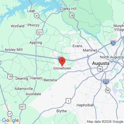Map to  office in Grovetown Family Dental