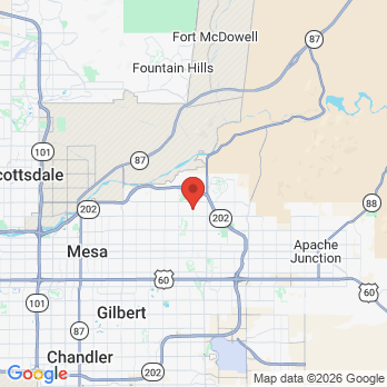 Map to Quality Dental office in Mesa, AZ