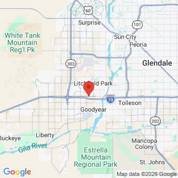 Map to Estrella Falls Dentistry office in Goodyear, AZ