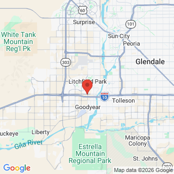 Map to Gentle Dental Palm Valley office in Goodyear, AZ
