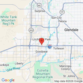 Map to Goodyear Endodontics office in Goodyear, AZ