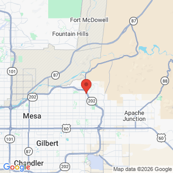 Map to Mobile Dentistry of Arizona office in Mesa, AZ