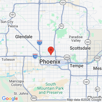 Map to McDowell Road Dentistry office in Phoenix, AZ