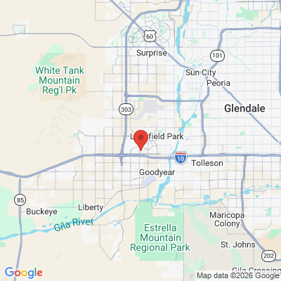 Map to Suncoast Dental office in Goodyear, AZ