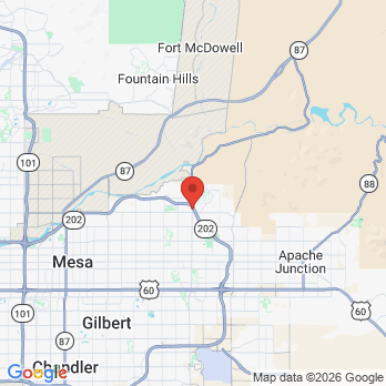 Map to Las Sendas Dental Health office in Mesa, AZ