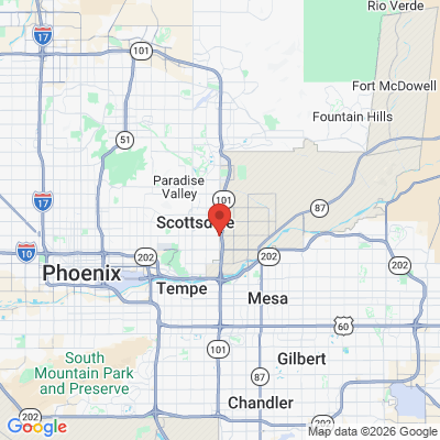 Map to A 101 Dental office in Scottsdale, AZ