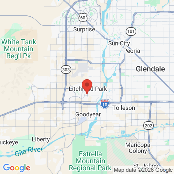 Map to G dental studio office in Goodyear, AZ