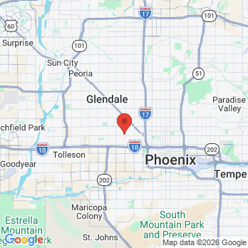 Map to Ace Dental Care office in Phoenix, AZ