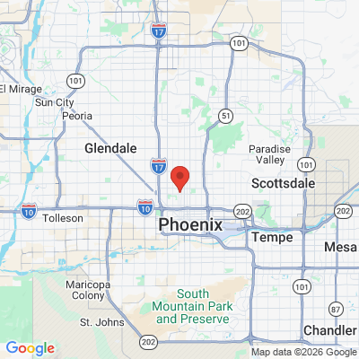Map to Hall Dental  office in Phoenix, AZ