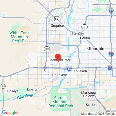 Map to Riverview Dental Care office in Goodyear, AZ