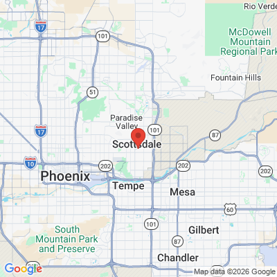 Map to Mitchell Dental office in Scottsdale, AZ