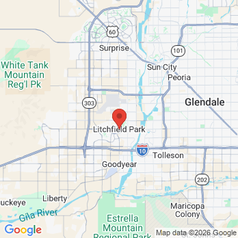 Map to Sapphire Dental Care office in Litchfield Park, AZ