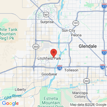 Map to Wigwam Creek Dental Care office in Litchfield Park, AZ