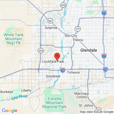 Map to Wigwam Creek Dental Care office in Litchfield Park, AZ