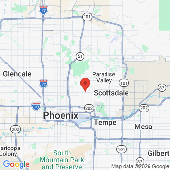 Map to Arcadia Dental Arts office in Phoenix, AZ