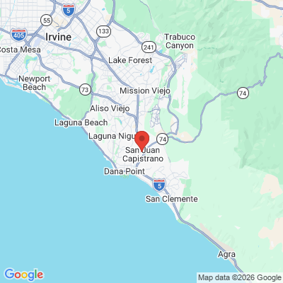 Map to Coastline Dental office in San Juan Capistrano, CA