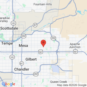 Map to Hollis Family Dental office in Mesa, AZ