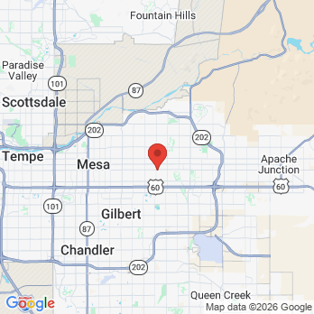 Map to On Broadway Dentistry office in Mesa, AZ