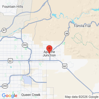 Map to Dentistry Apache Junction Dr. Abedi's Family and Cosmetic office in Apache Junction, AZ