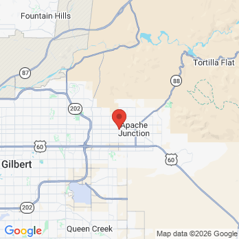 Map to Meridian Dental Care office in Apache junction, AZ