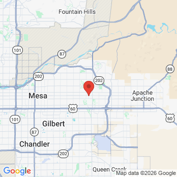 Map to Keith Roger’s DDS office in Mesa, AZ