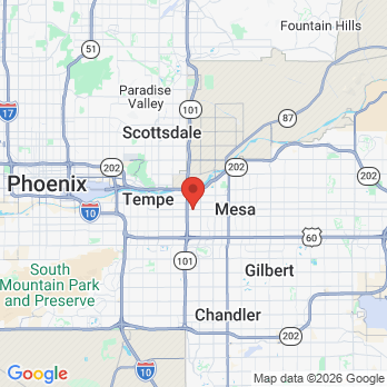 Map to Dr Pease and Associates office in Mesa, AZ