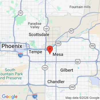 Map to Desert Family Dental Pllc office in Mesa, AZ