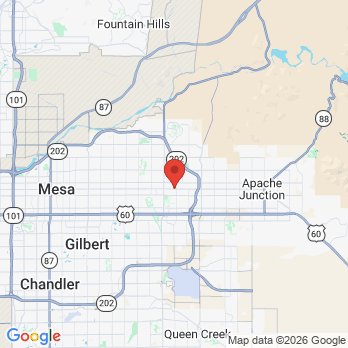 Map to Sandstrom Dental Group office in Mesa, AZ