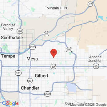 Map to Greenfield Dental office in Mesa, AZ