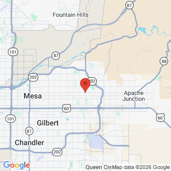Map to David P Lindstrom, DDS, PC office in Mesa, AZ