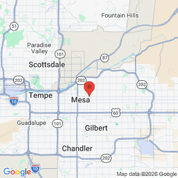 Map to Ericksen Dental office in Mesa, AZ