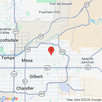 Map to Broadbent Dentistry office in Mesa, AZ