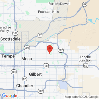 Map to Broadbent Dentistry office in Mesa, AZ