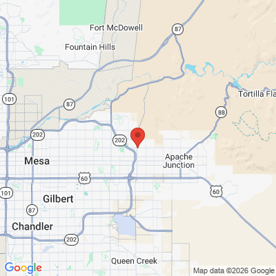 Map to Dr Angela Pelletier office in Mesa, AZ