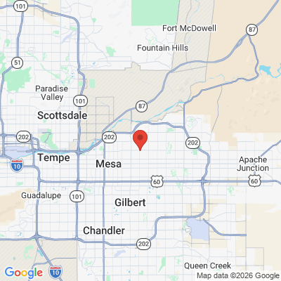 Map to Weekend Dental Care Mesa office in Mesa, AZ