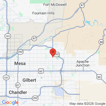 Map to Caffall Dental Care at Mountain Bridge office in Mesa, AZ