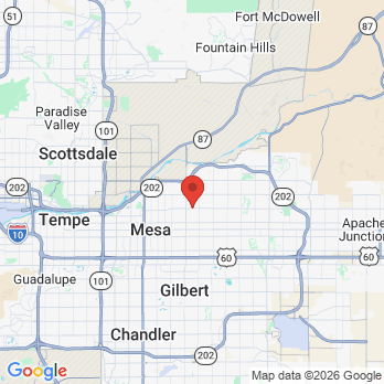 Map to Magnolia Dental office in Mesa, AZ