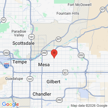 Map to Desert Sun Pediatric Dentistry office in Mesa, AZ