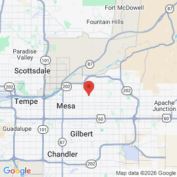 Map to Mesa Family Smiles office in Mesa, AZ