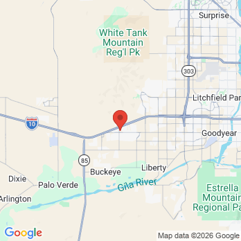Map to Desert Valley Pediatric Dentistry office in Buckeye, AZ