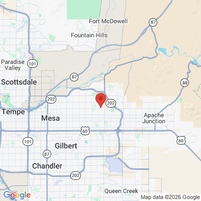 Map to Freedom Dental office in Mesa, AZ