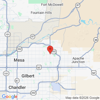 Map to Mesa Dental Health office in Mesa, AZ