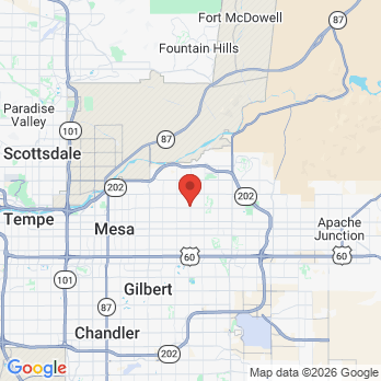 Map to J. Ladd Williams, DDS office in Mesa, AZ