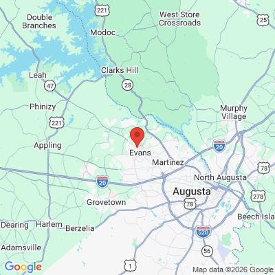 Map to  office in Evans, GA