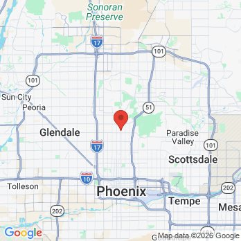 Map to Thomas & Thomas Dental office in Phoenix, AZ