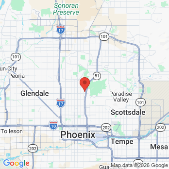 Map to Sunrise Smile Design office in Phoenix, AZ