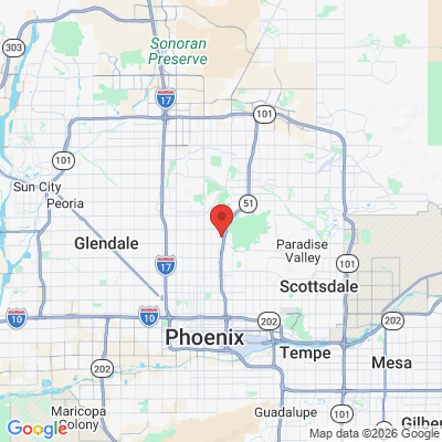 Map to The Peak Dental (formerly Squaw Peak Dental) office in Phoenix, AZ