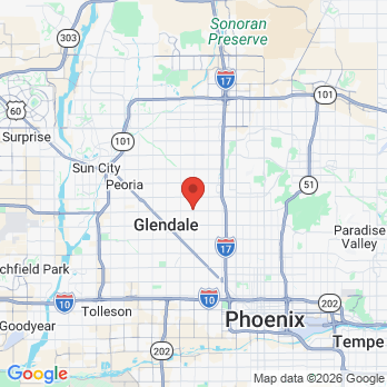 Map to Family Dental office in Glendale, AZ