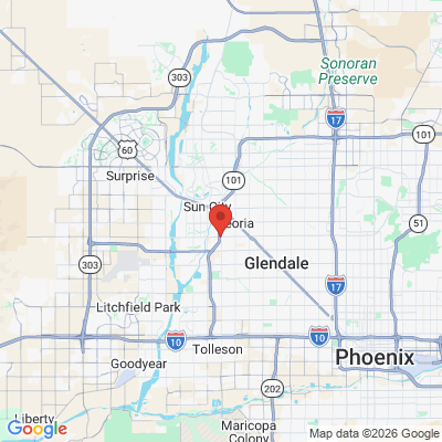 Map to Peoria Dental Center Group office in Peoria, AZ